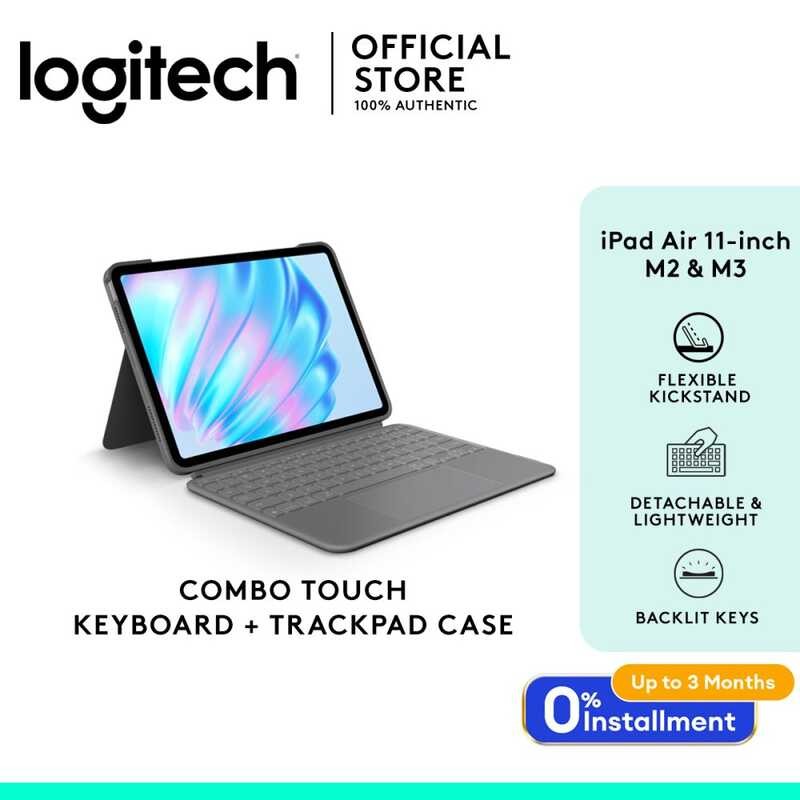 Logitech Combo Touch For Air 11-Inch M2, M3 Detachable Ipad Keyboard ...