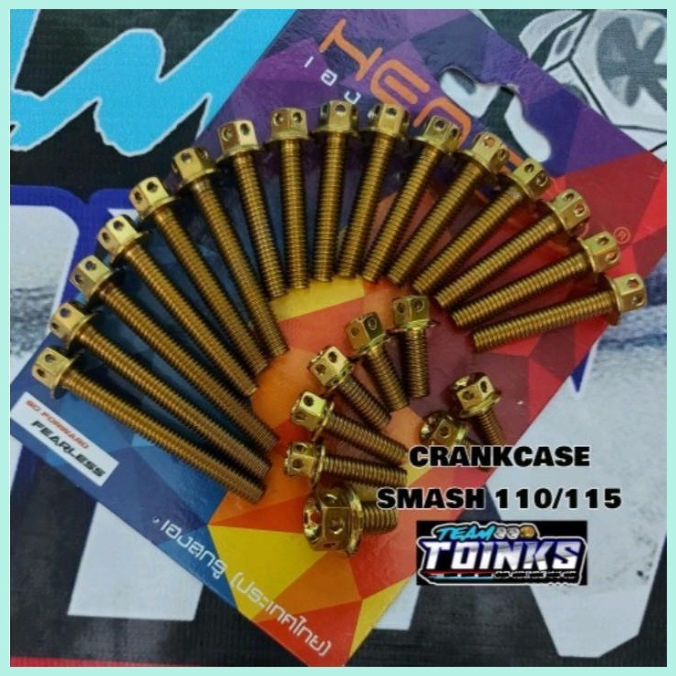 HENG CRANKCASE BOLT SET FOR SMASH 110/115 (24pcs ) | Shopee Philippines