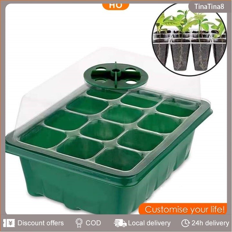 Portable 12 Holes Adjustment Growing Box Garden Plant Nursery Pots ...