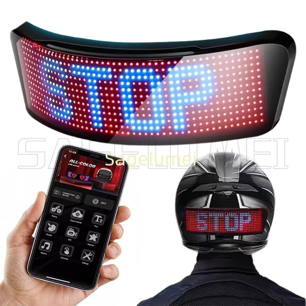 2025 Motorcycle Helmet Warning Light Night Riding DIY RGB Led Screen ...