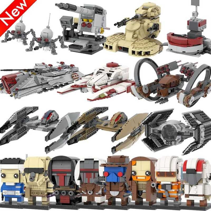 New MOOXI Sci-Fi Movie Space S Droid Tank Plane MOC Brick Model Kit DIY ...