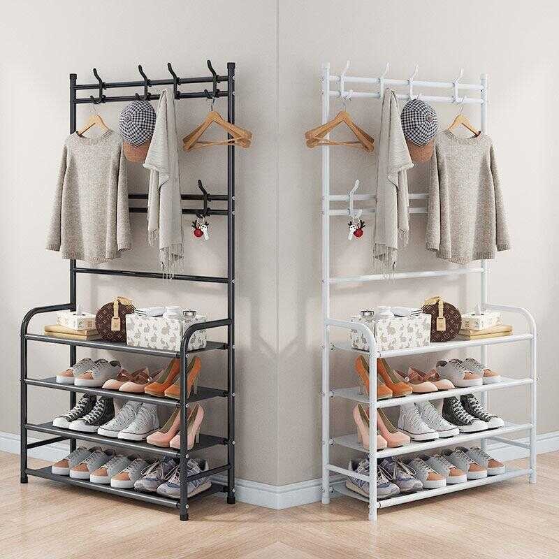 468 4 Layer Multifunctional Shoe Rack Organizer Simple Floor Coat Hat ...