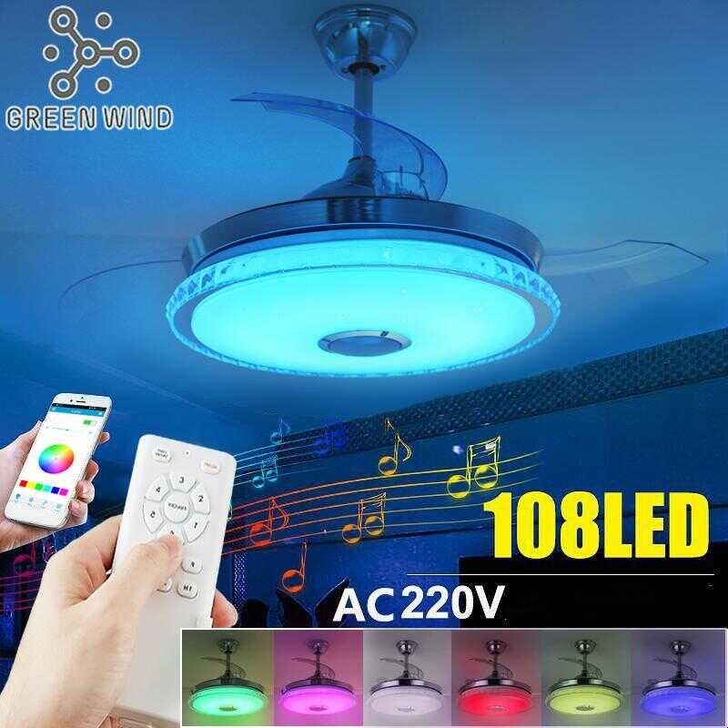 GREEN WIND Ceiling Fan Light With Bluetooth Fans With Light 36 ...