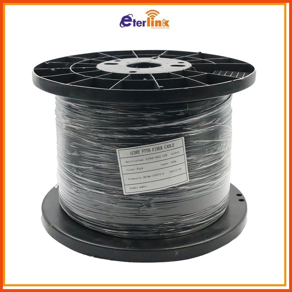 Eterlink FOC Fiber Optic Cable Single Core 1km 1000m/500m Pure Black ...