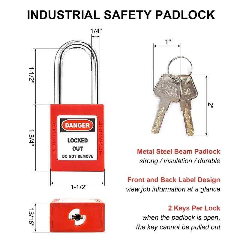 Gate 1Set Lockout And Safety Padlock Plastic Red Secure Hose Bib Lock ...