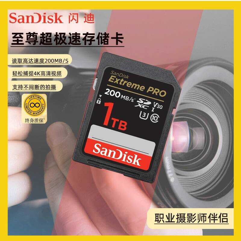 SanDisk 1TB Large DSLR Camera Memory Camcorder 4K Mirrorless Storage ...