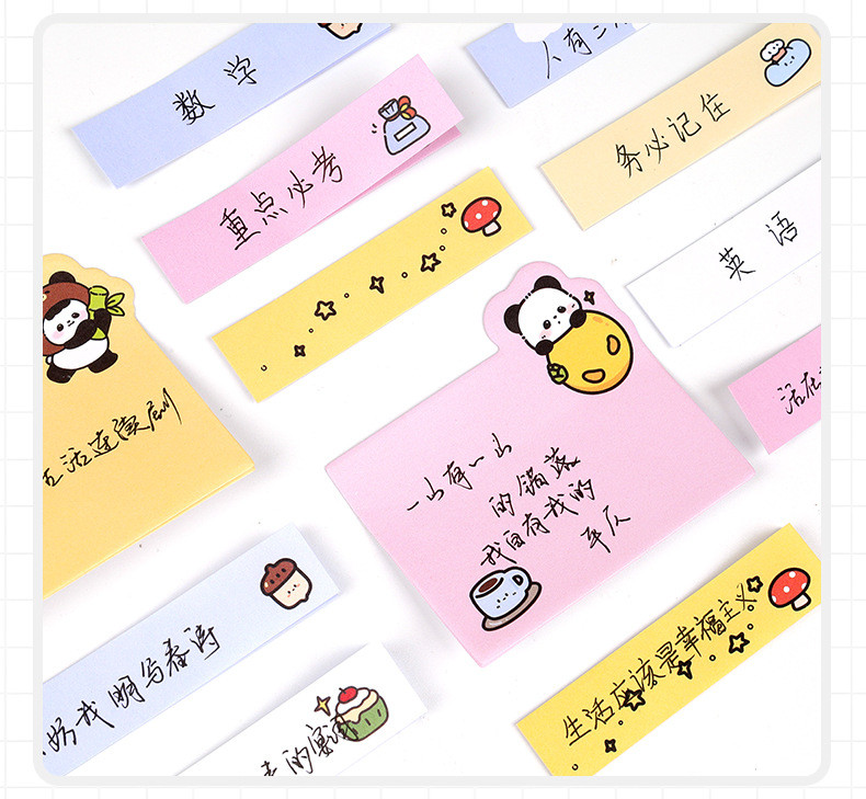80 Sheets/pc Creative Cartoon Panda Combination Index Sticky Cute High ...