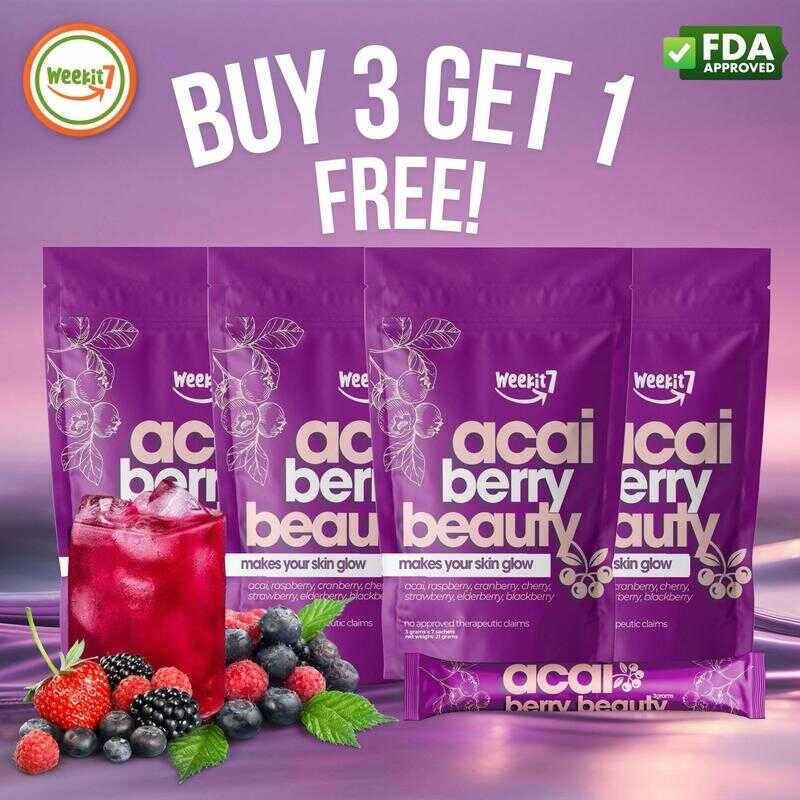 Weekit7 {Buy 3 Get 1 }Mixed Acai Berry Powder Beauty Drink With ...