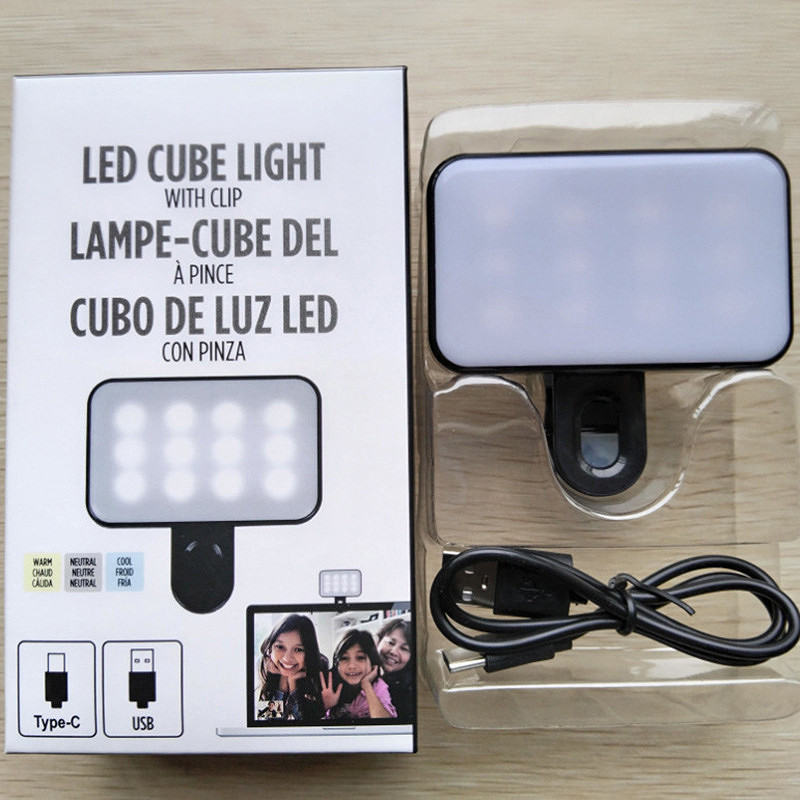 Portable Mini Selfie Fill Light 3 Modes Adjustable Brightness Clip on ...