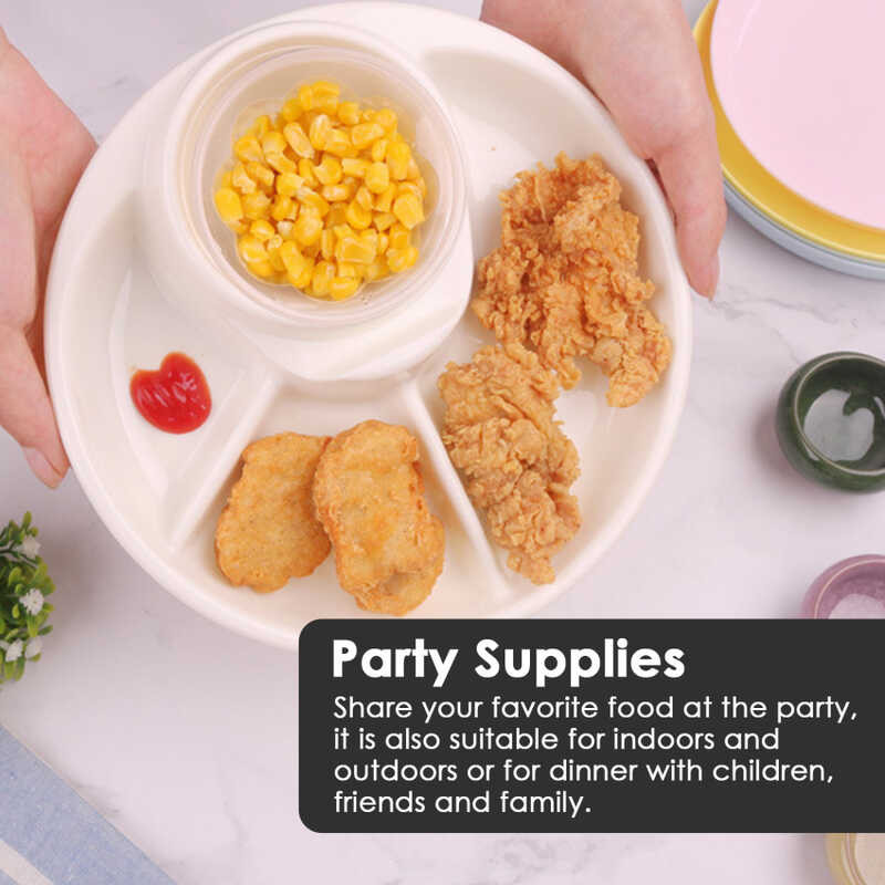 Breakfast Plate Divided Portable Barbecue Picnic Tray Portion Control ...