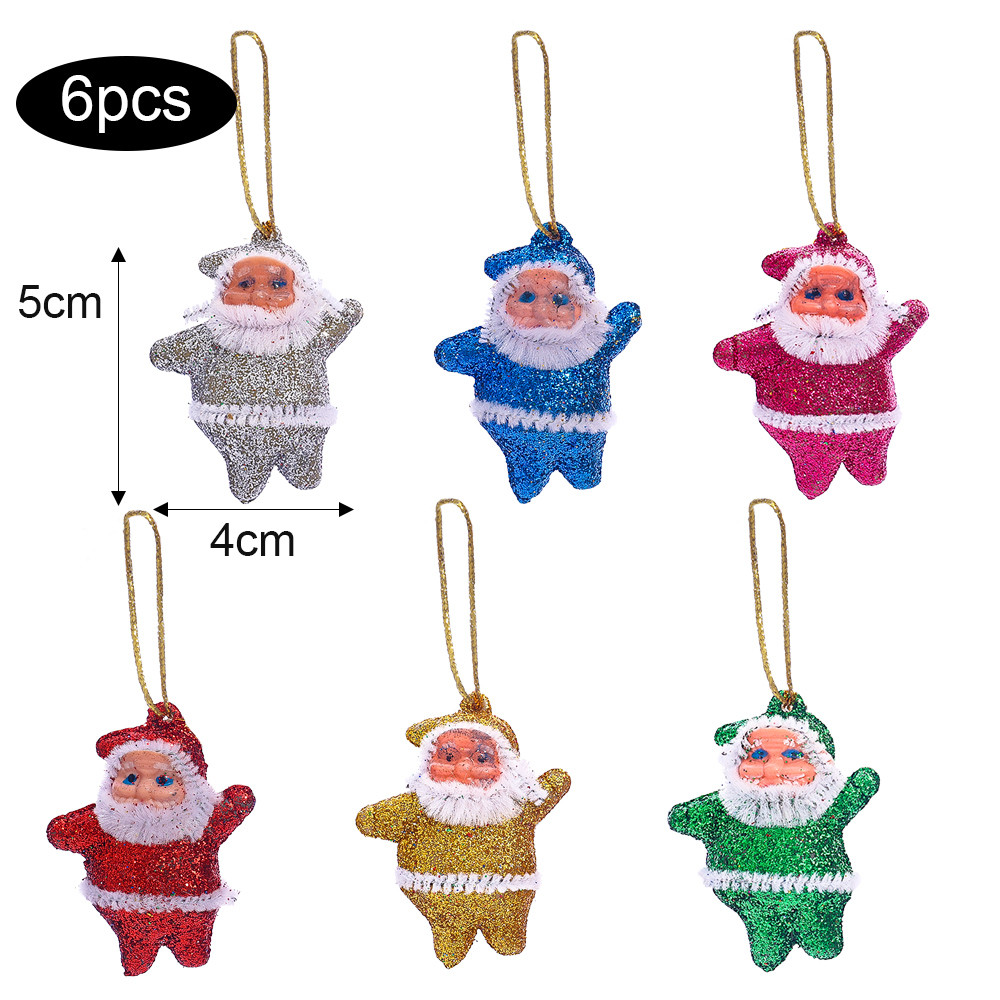 6/18/30Pcs Mini Colored Santa Claus Hanging Ornament / Christmas Tree ...
