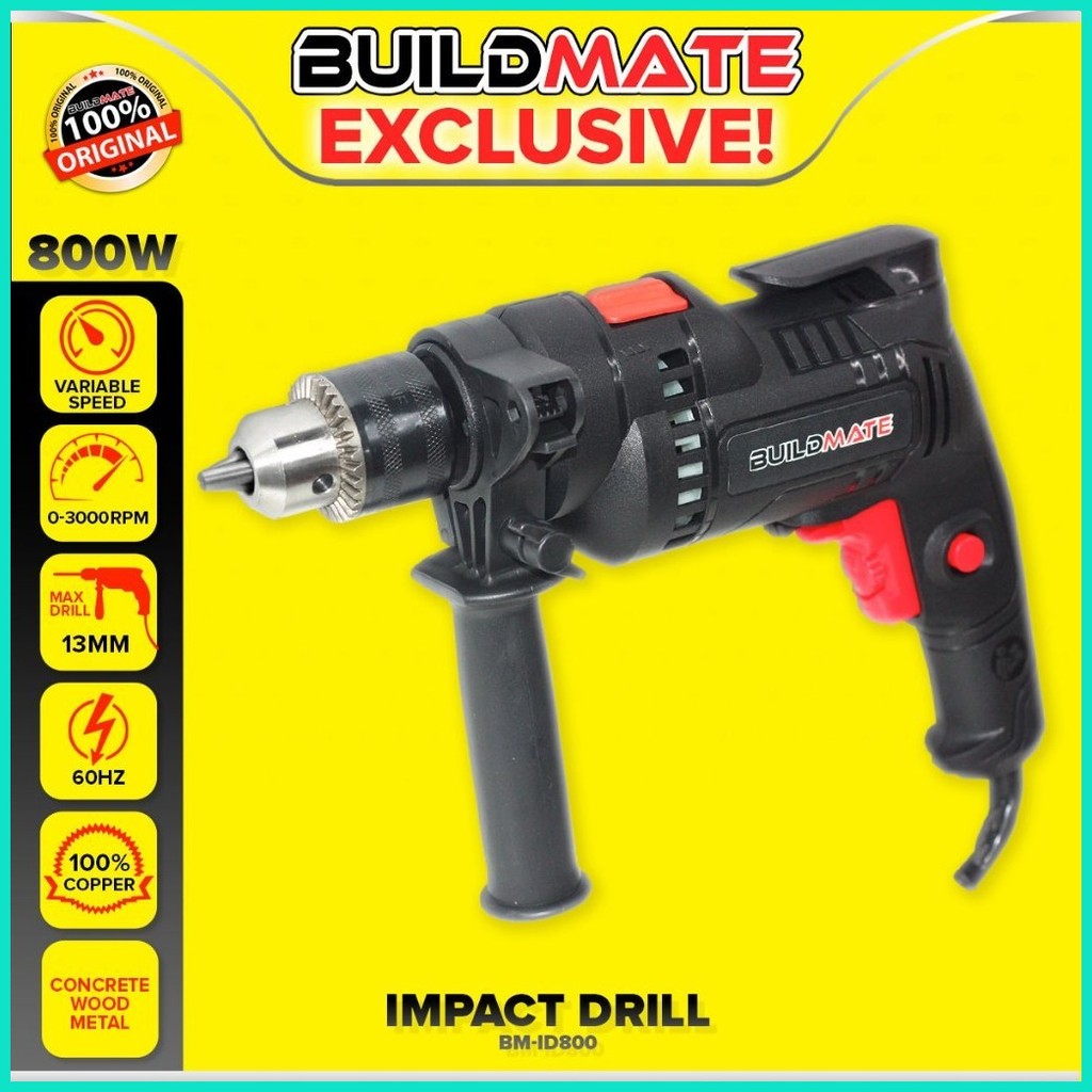 BUILDMATE Brand 800W Variable Speed & Reverse EIectric Impact Drill ...