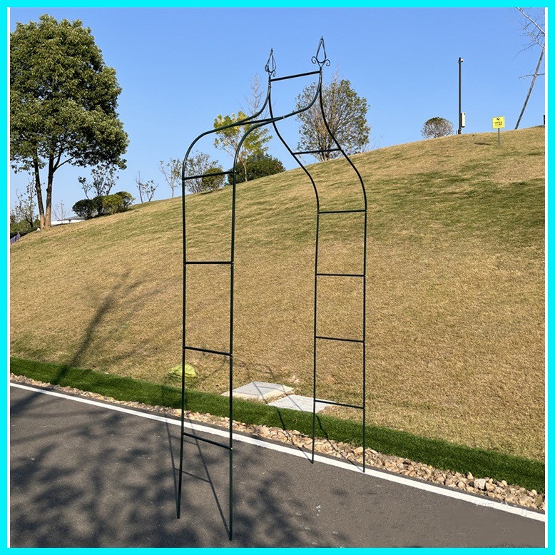 Garden Rack Wrought Iron Outdoor Arch Trellis Climbing Plants Arch ...