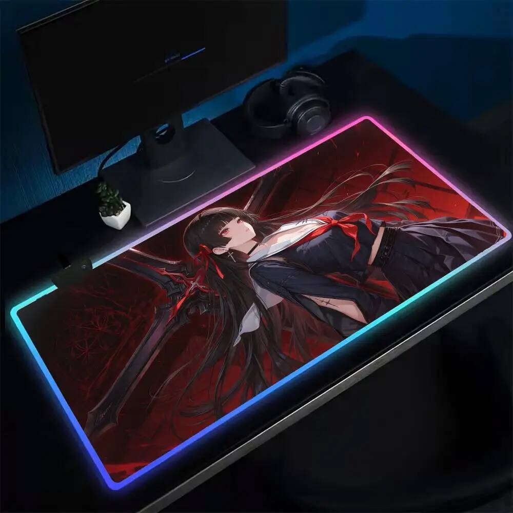 Wuthering Waves muismat, XXL blauw groot formaat gaming muismat 900x400