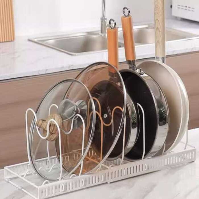 Stainless Steel Lid Kitchen Retractable Cabinet Utensil Storage Pot ...
