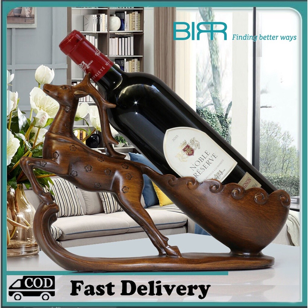 Home Accessories Wood Grain Wine Rack Resin Decoration Wine Cabinet ...
