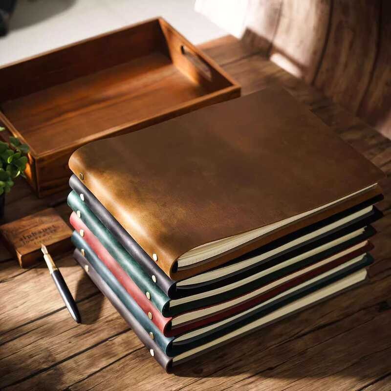 A4 Notebook Top Layer Cowhide Horizontal Handmade Genuine Leather ...