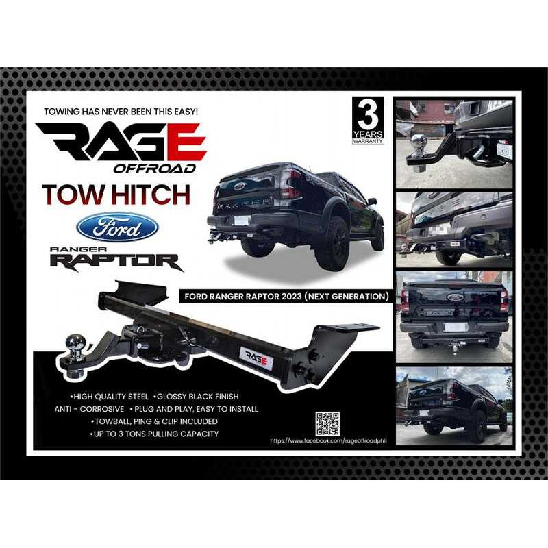 RAGE Offroad Tow Hitch For Ford Ranger Raptor (2018-2022 Model & 2023 ...