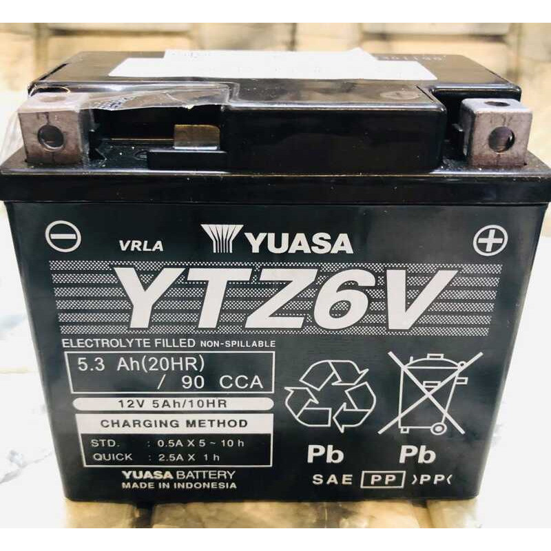 YUASA POWERSPORTS AND SPECIALTY BATTERY Ytz6v 12V , 6Ah (Click / AEROX ...