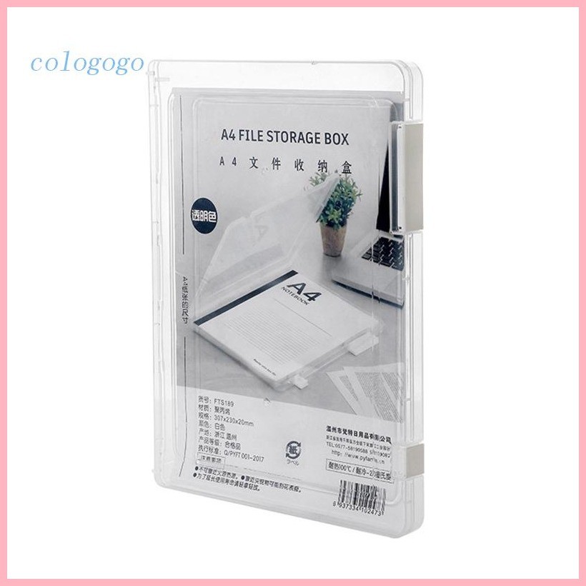 COLO Portable A4 File Box Slim Document Organizer Case Transparent ...