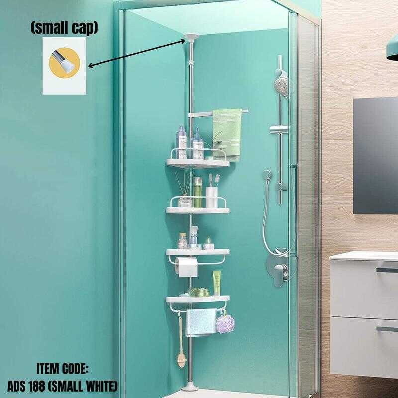 SUNNYHILLS Bathroom Rack Corner Pole Organizer Stainless Steel Wall ...