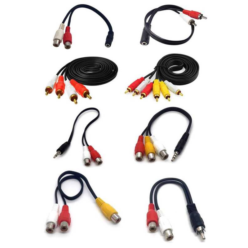 Left and Right Audio Output Conversion Dual RCA Male to 3.5 Female AV ...