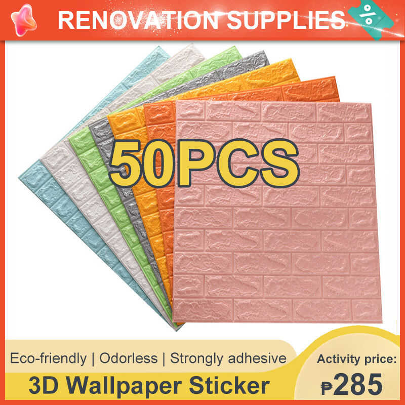50Pcs 3D Paper Sticker 35Cm*38Cm Water Proof Room Decoration Wallpaper ...