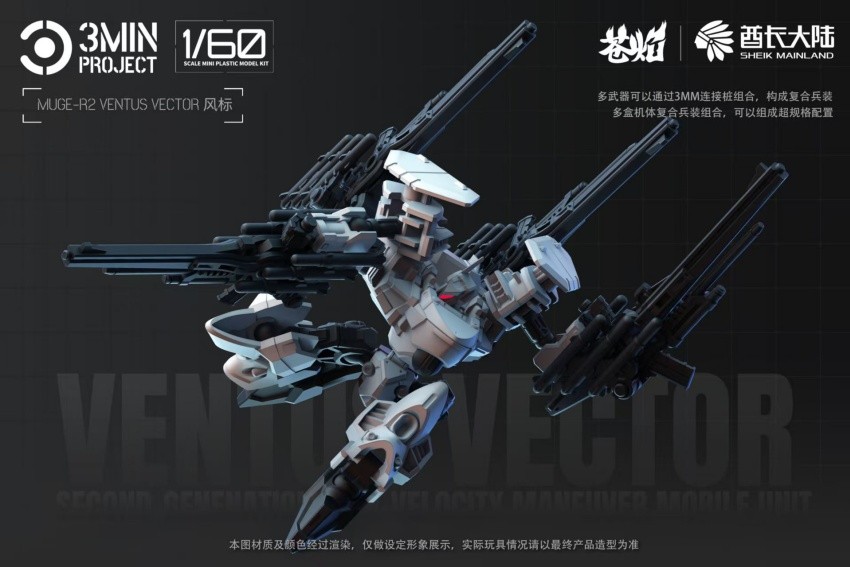 Sheik Mainland 3pcs/box Muge-R2 3MIN Project Ventus Vector Robot Model ...