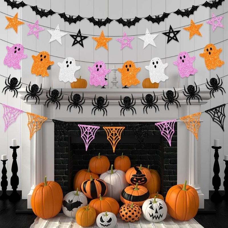 [Home]1/2/4Pcs Halloween Decoration Banner DIY Customizable with Ghost ...