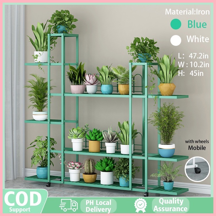 Metal Plant Rack Flower Pot Holder Indoor And Outdoor Plant Stand ...