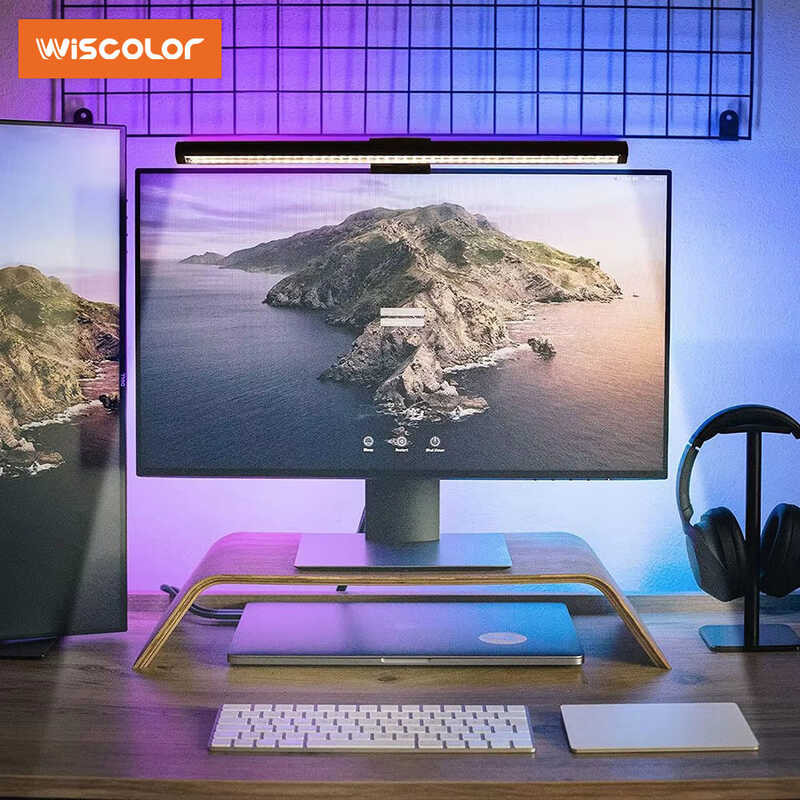 LED Bar Monitor Desk With RGB Backlight Music Rhythm Ambiance Table ...