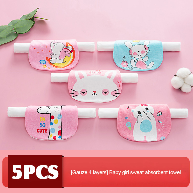 5PCS Baby Back Towel Sweat Towel Sweat Absorber 100% Muslin Cotton keep ...