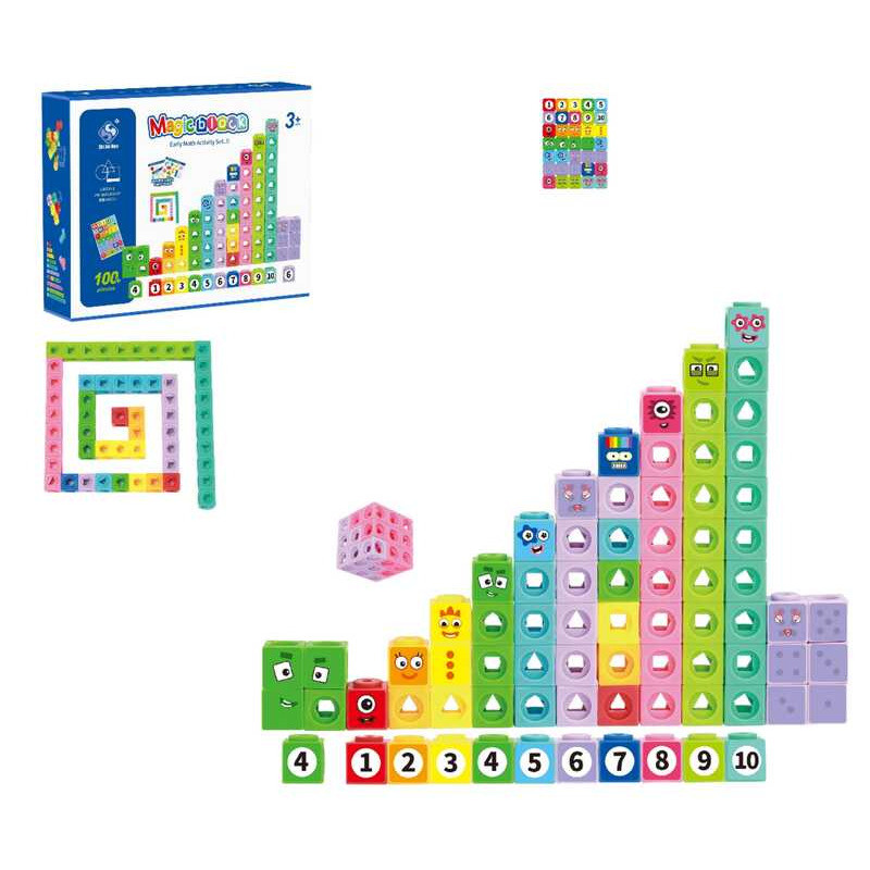 2025100pcs Cube Number Blocks Teaching Aids Preschool Montessori ...