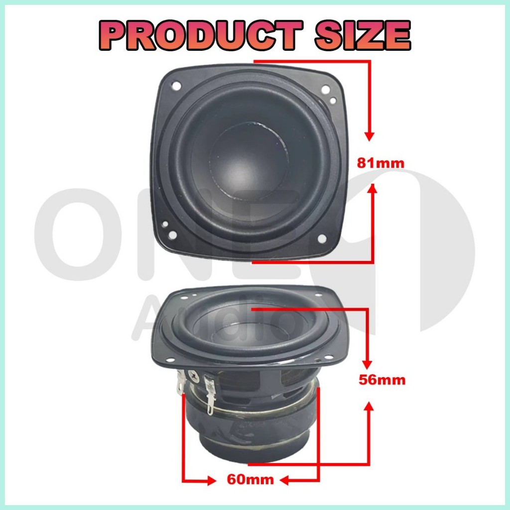 OneAudio JBL bb3 Midrange Speaker 3-inch 4 Ω 40W Spline Speaker ...
