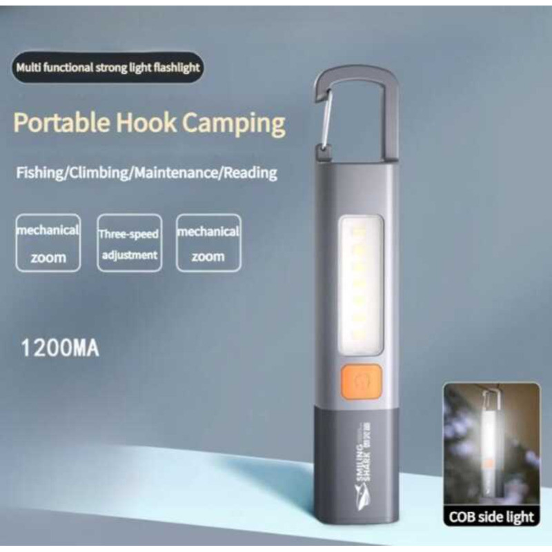 Smiling Shark Mini LED Light Xpe1200 Mah Super Bright Flash Hook Lock ...