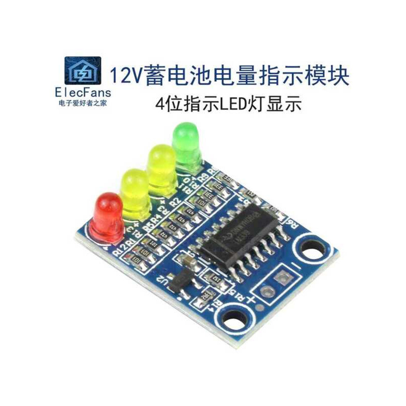 12V Battery 4-Stage LED Power Level Indicator Module LM339 Voltage ...