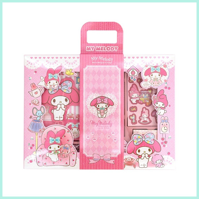 Sanrio Notebook Handbook Stationery Set Gift Box Melody Kuromi Large ...