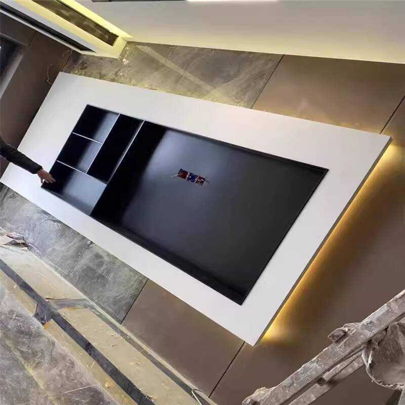 Living Room TV Embedded Niche Stainless Steel Wine Display Cabinet ...