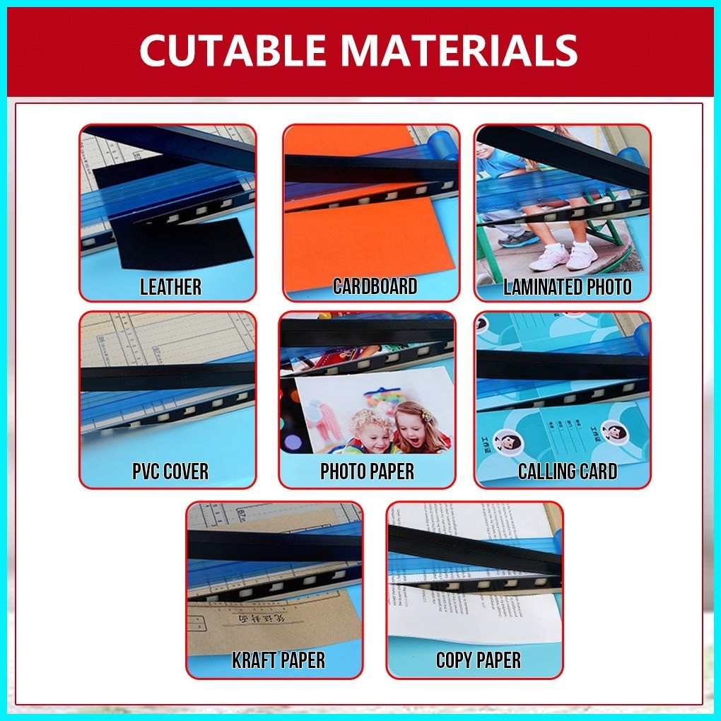 Quaff Paper Cutter Metal Structure A4 With Adjuster & Stopper | Shopee ...