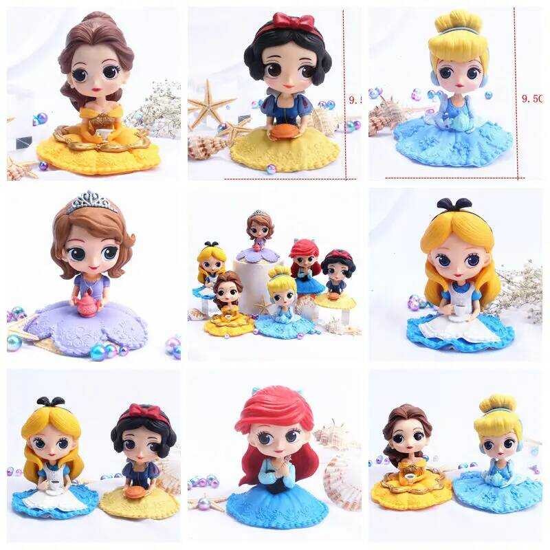 Y 1Pcs Cartoon Princess Cup Alice Sofia Belle Snow White Cake Topper ...