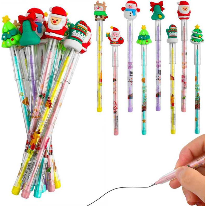 DIYASY 24 Pieces Christmas Stackable Pencils Holiday Mechanical Bulk ...