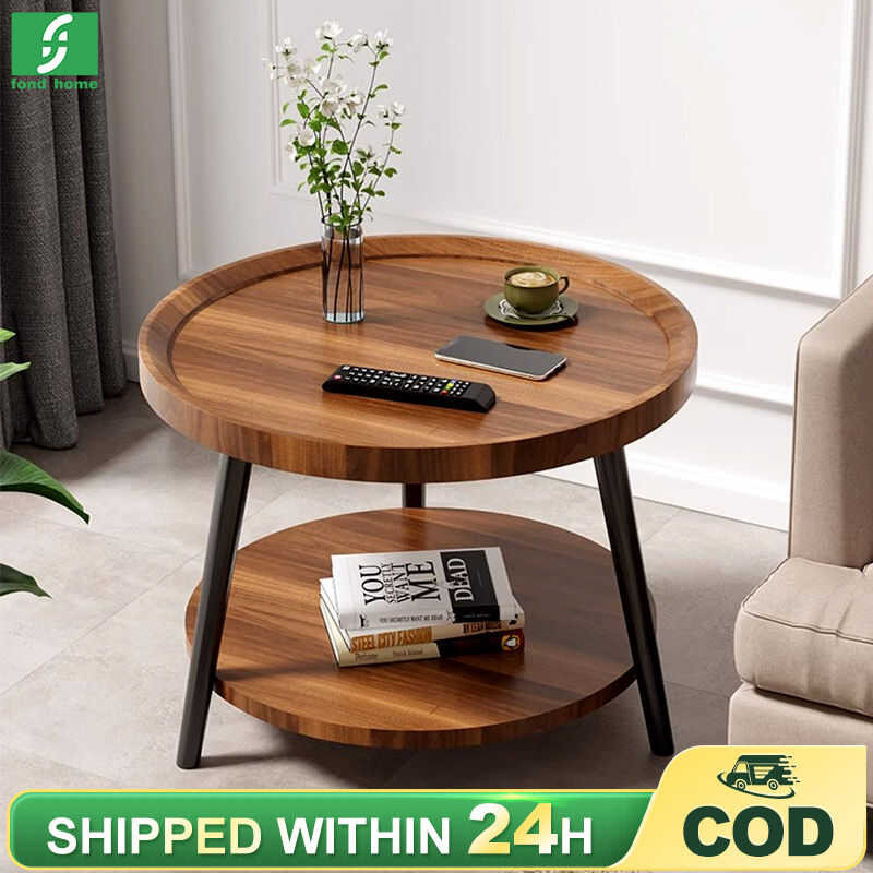Nordic Coffee Solid Wood Small Round Living Room Side Sofa Corner Tea ...