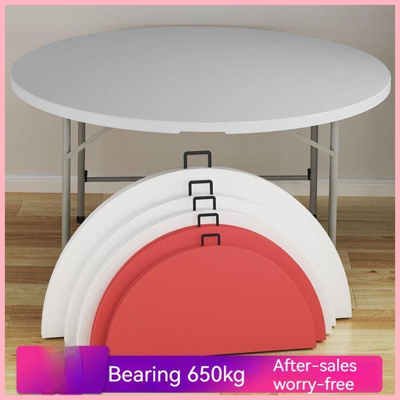 Folding Round Table with Rotary Table Family Hotel Dining Circular ...