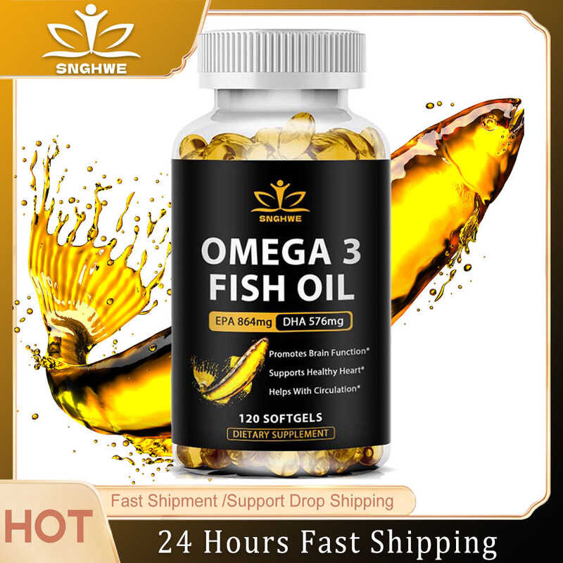 SNGHWE Fish Oil Omega 3 EPA And DHA Fatty Acids For Immunity Heart ...