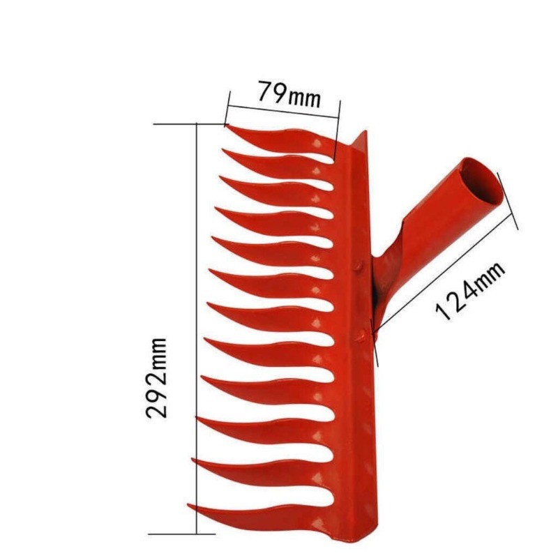12 Teeth Carbon Steel Rake Head Weed Tooth Scraper Nail Rake for Garden ...