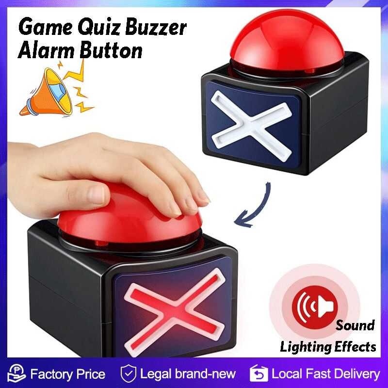 Game Answer Buzzer Alarm Button With Sound Light Trivia Quiz Got Push ...