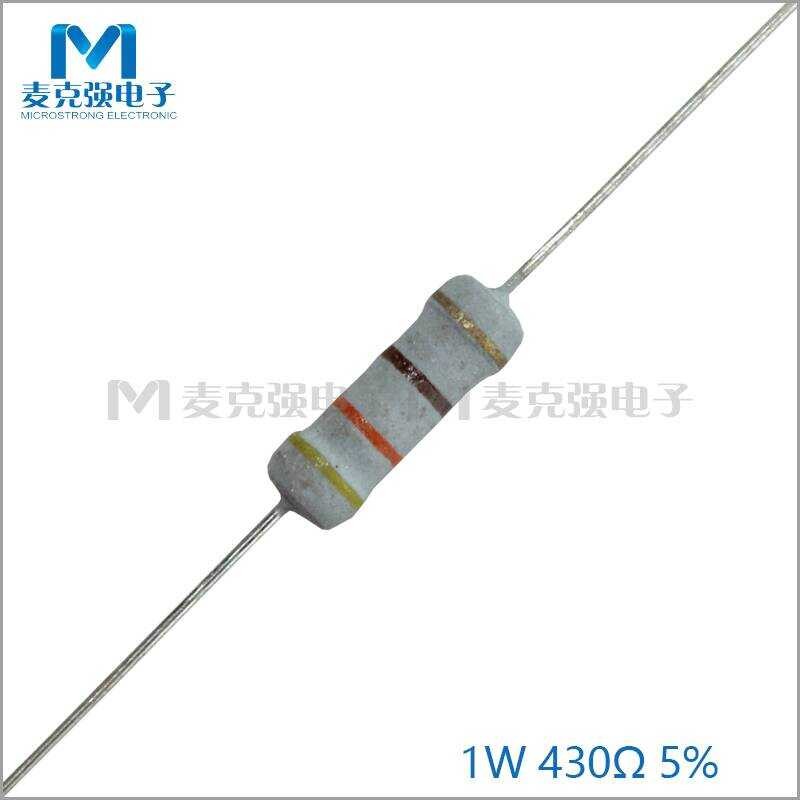 Bulk Direct Insert Oxidation Film 1W 430 Ohm 5% Gray Paint Four-Color ...