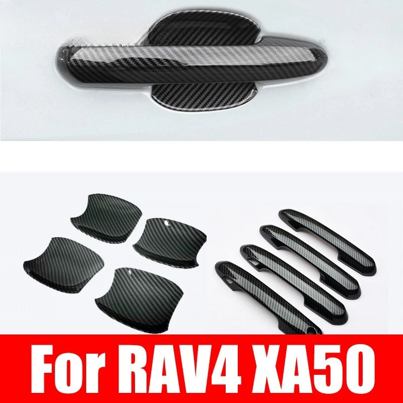 Brushed Black Door Sill Scuff Plate Set For Toyota RAV4 XA50 2019-2025 – Stainless Steel & Plastic Pedal Cover, Easy 3M Adhesive Install, Scratch-Resistant