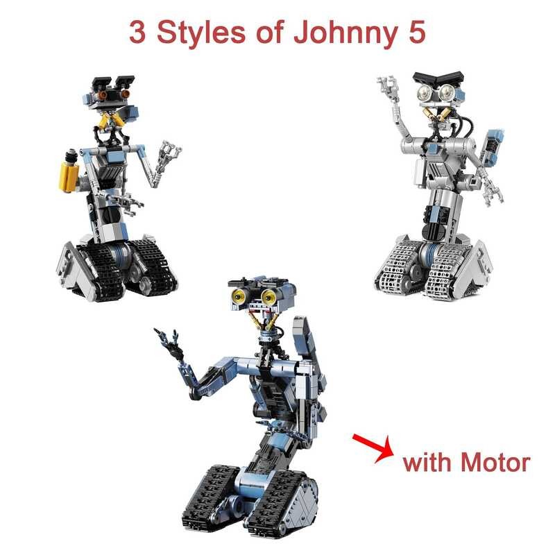 W MOC Johnny 5 Building Block Set With Motor From Movie Shorts Circuit ...