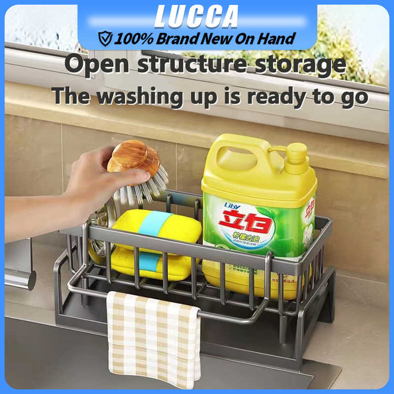 Sponge Rack Organizer White And Black Kitchen Home Storage Solutions ...